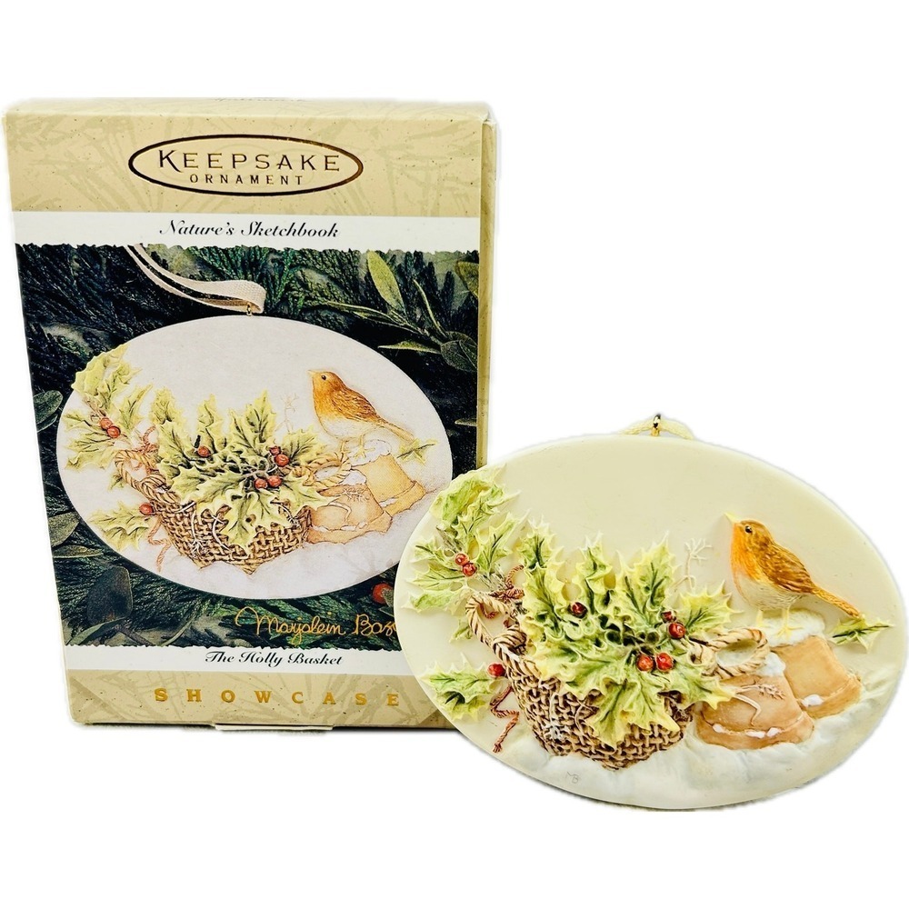 Hallmark THE HOLLY BASKET Marjolein Bastin Nature's Sketchbook Keepsake Ornament